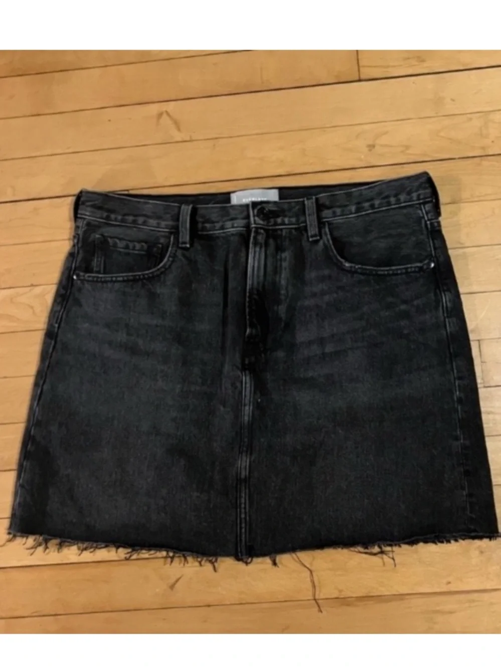 Everlane The Denim Skirt Size 32 in Faded Black